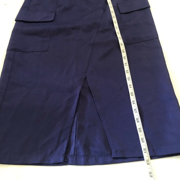 VERO MODA Astral blue Sikka High Waist Utility Cargo  Pockets Midi Skirt Size S - Picture 15 of 16